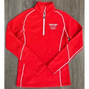Coca-Cola 2014 Sochi Winter Olympics Fleece Quarter Zip Womens M Red